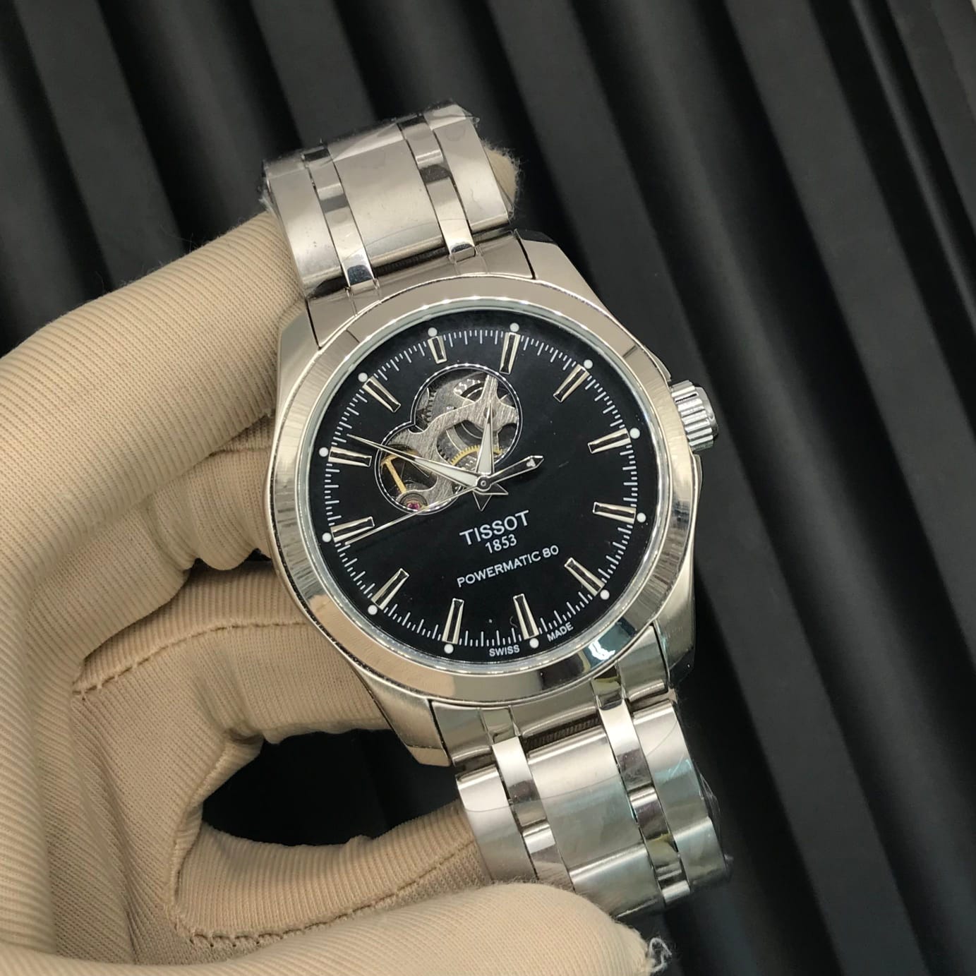 Tissot Gentleman Powermatic 80 Open Heart Black Dial