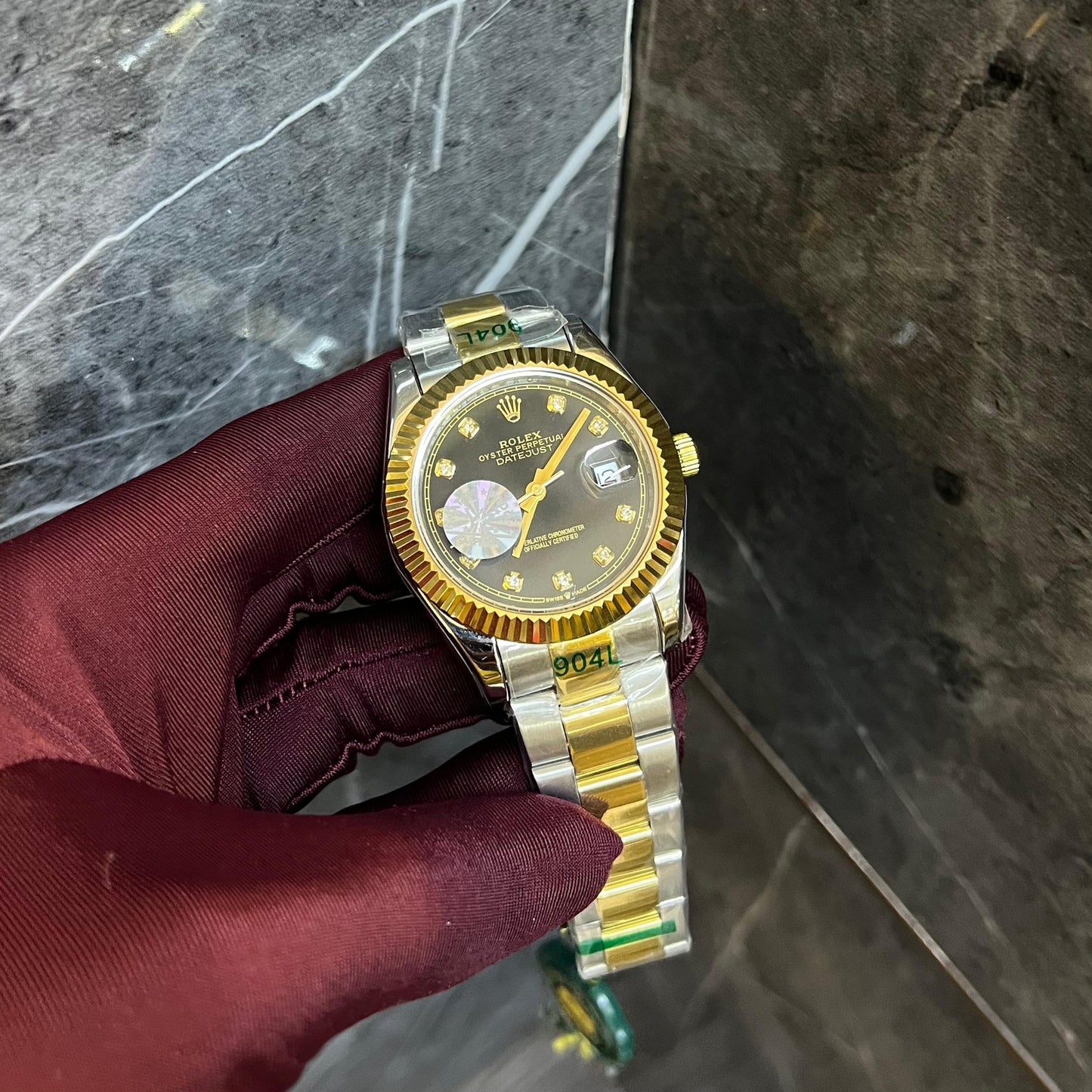 Rolex Just-Date Black Diamond Dial