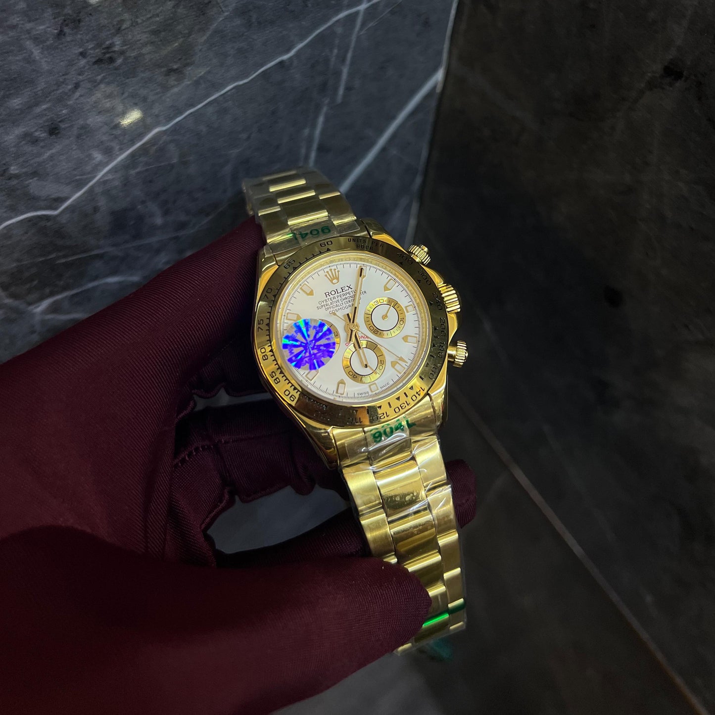 Rolex Daytona Gold Chain White Dial Chronograph
