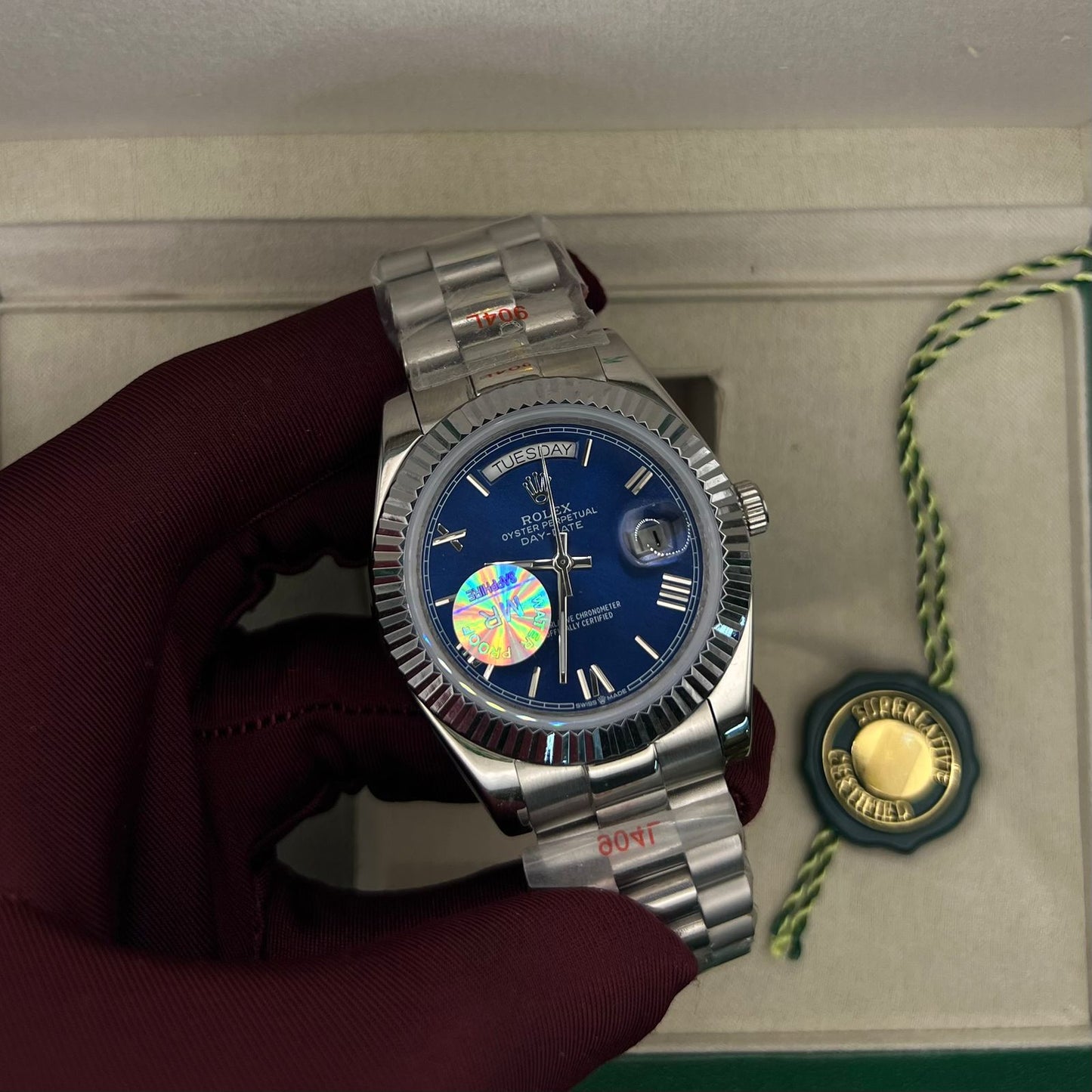 Rolex Day-Date Blue Dial Roman Numerals