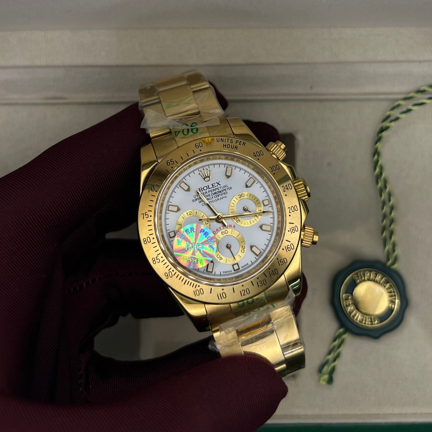 Rolex Daytona Gold Chain Chain White Dial Chronograph