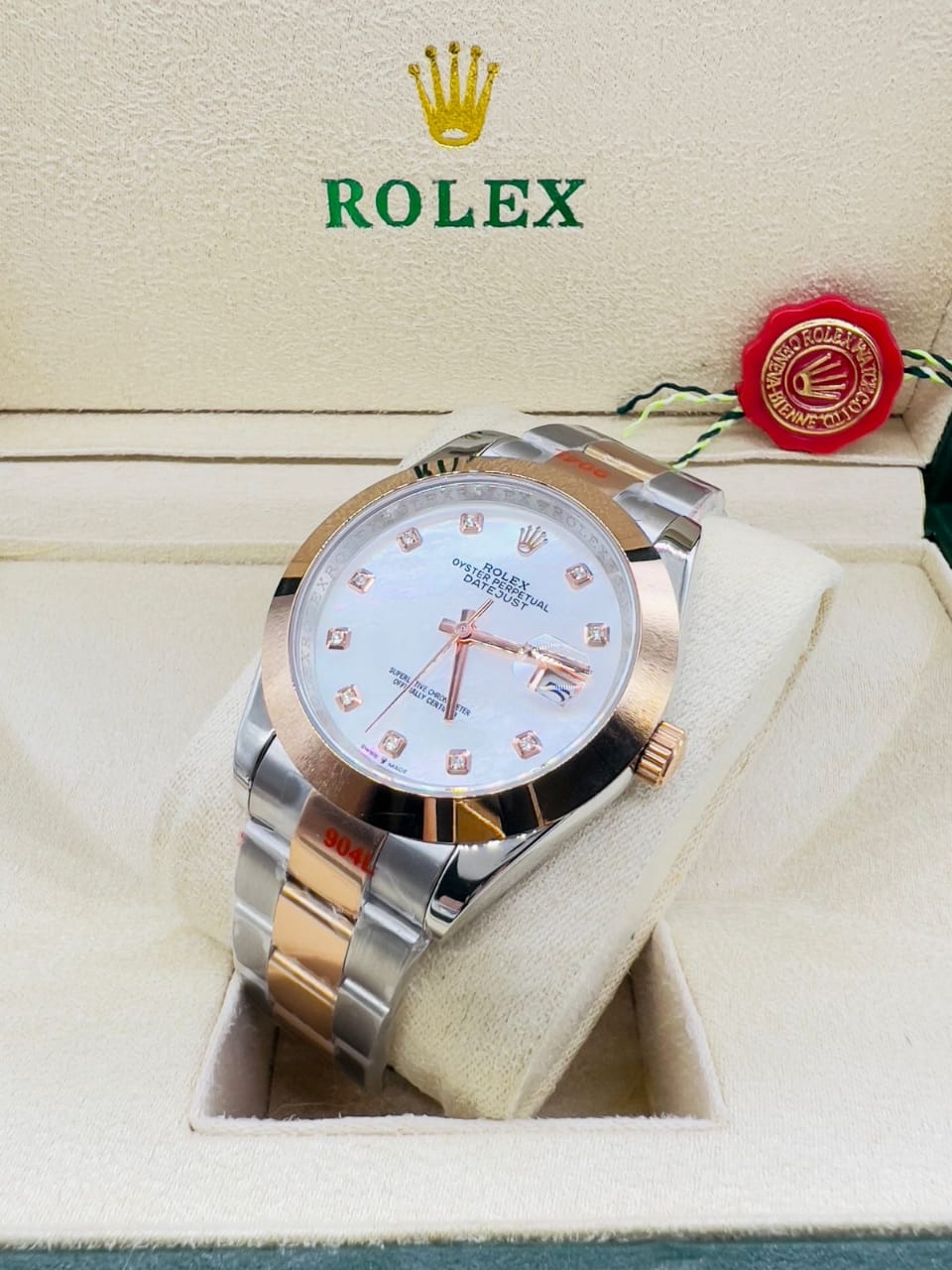 Rolex Just-Date White Gold Chain