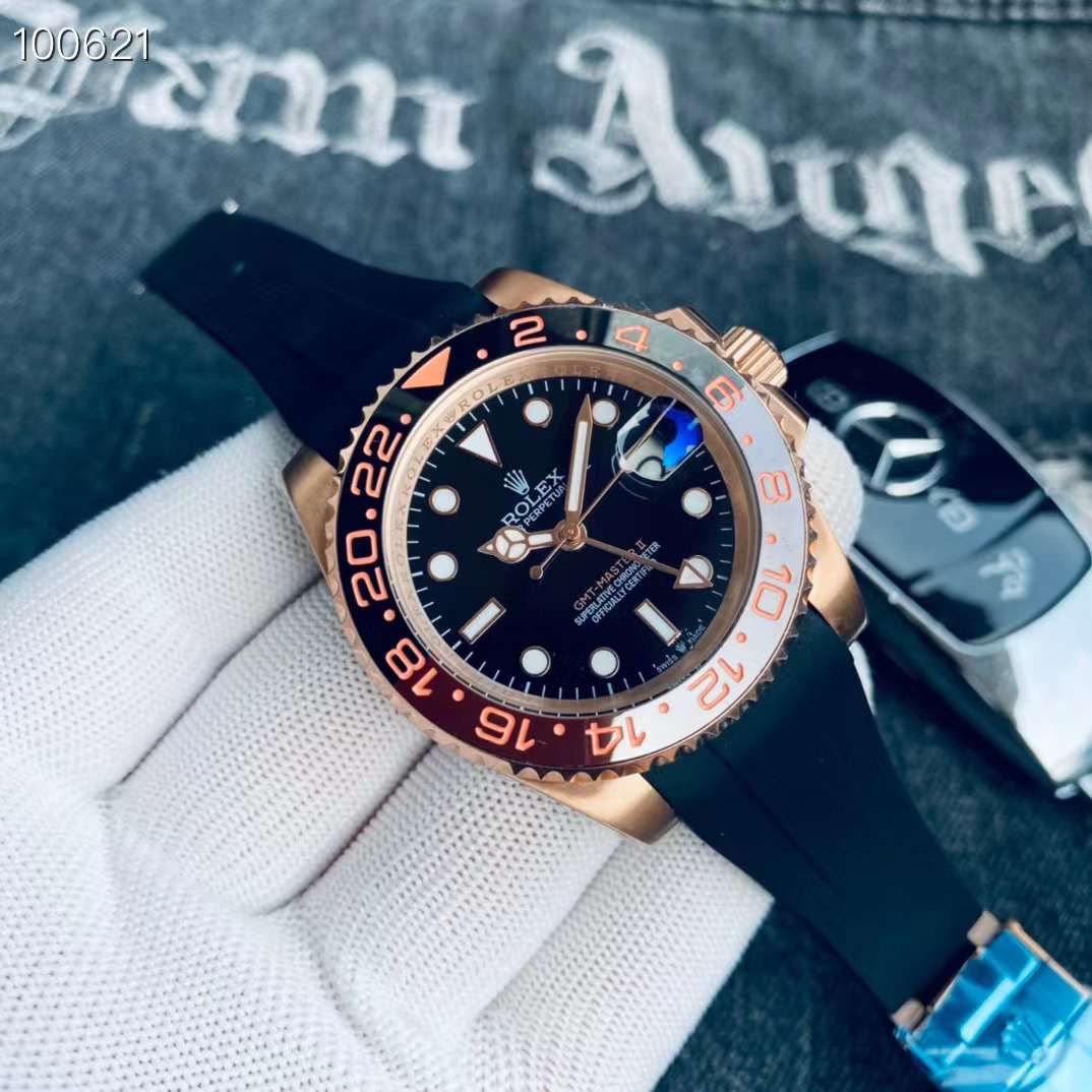 Rolex Rose Gold Dial Strap Watch