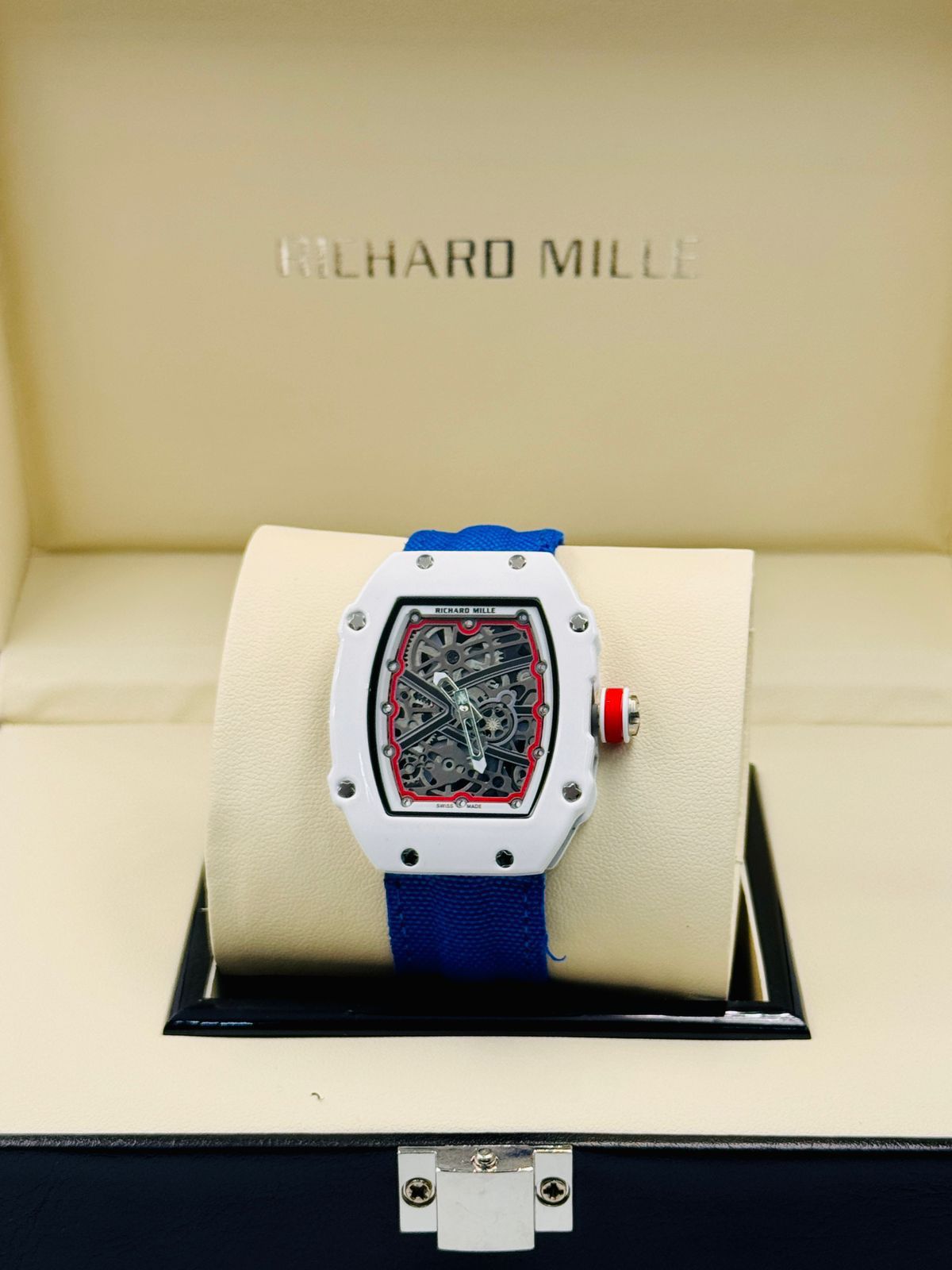 Richard Mille White Dial Blue Strap