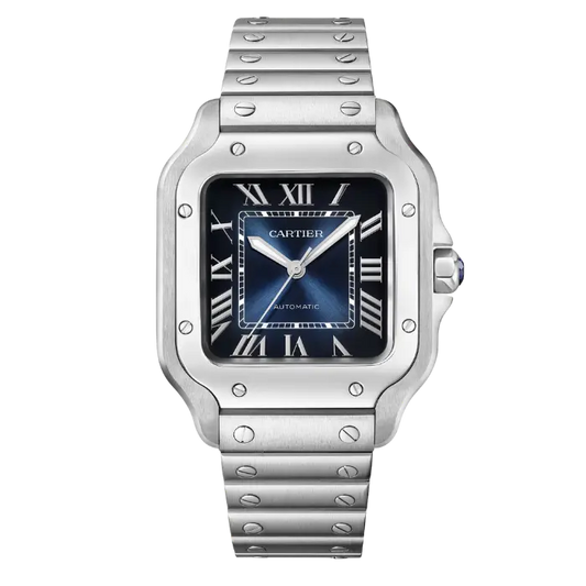 Buy Cartier Santos Steel with Blue Dial - Unworn