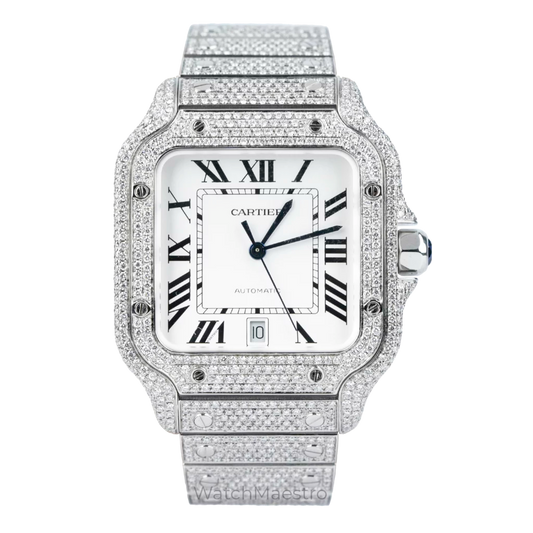 Buy Cartier Santos White Roman Dial - Pre-owned