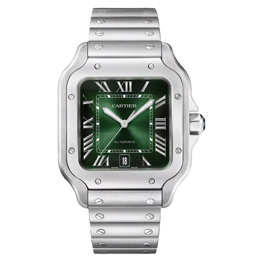 Buy Cartier Santos Steel with Green Dial - Pre-owned
