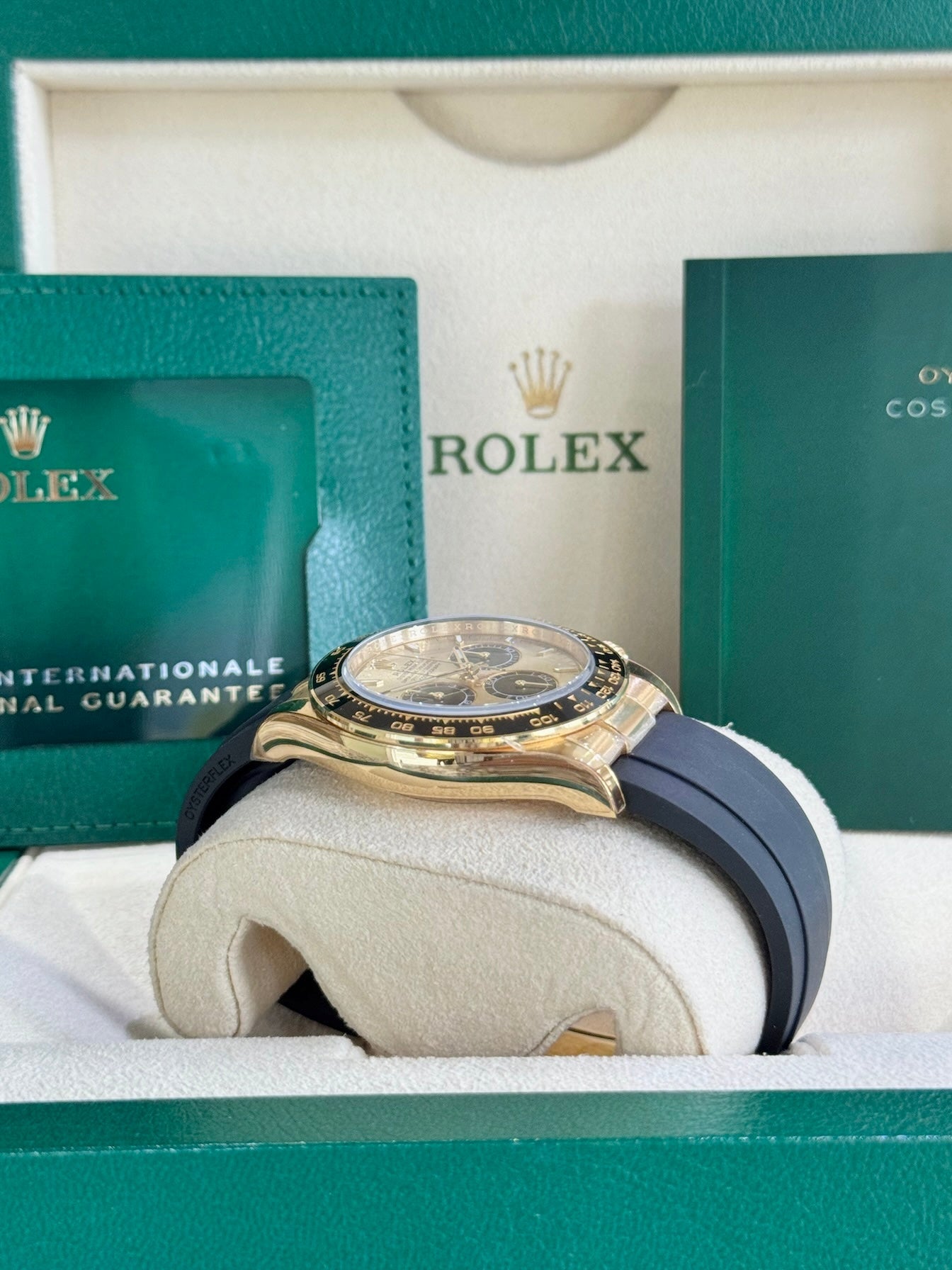 Rolex Daytona Yellow Dial Strap watch