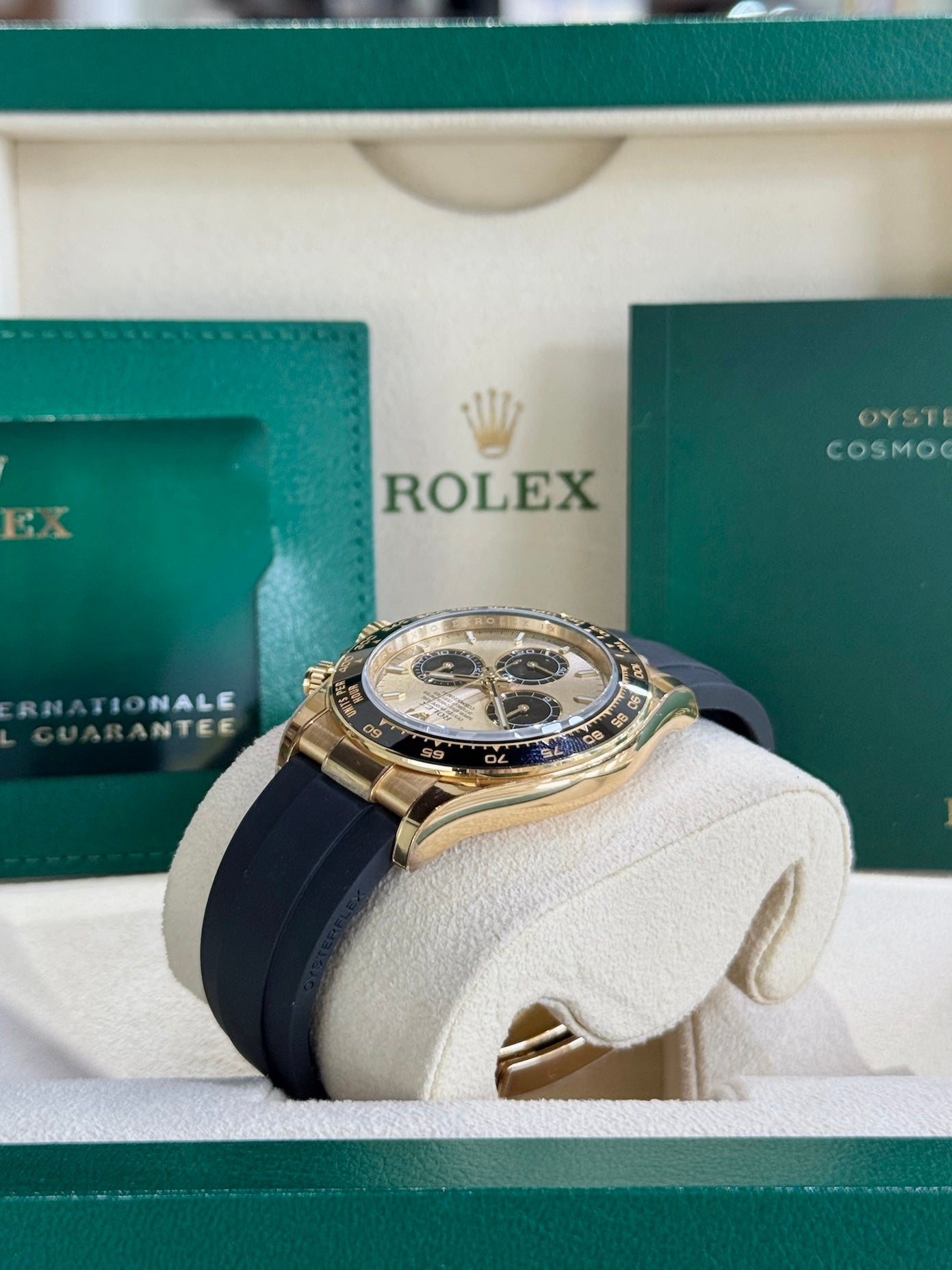 Rolex Daytona Yellow Dial Strap watch