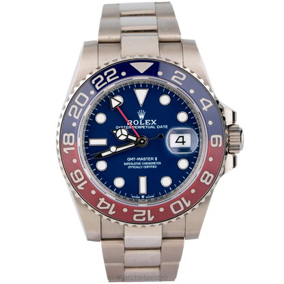 Rolex GMT Master II Pepsi White Gold with Blue Dial