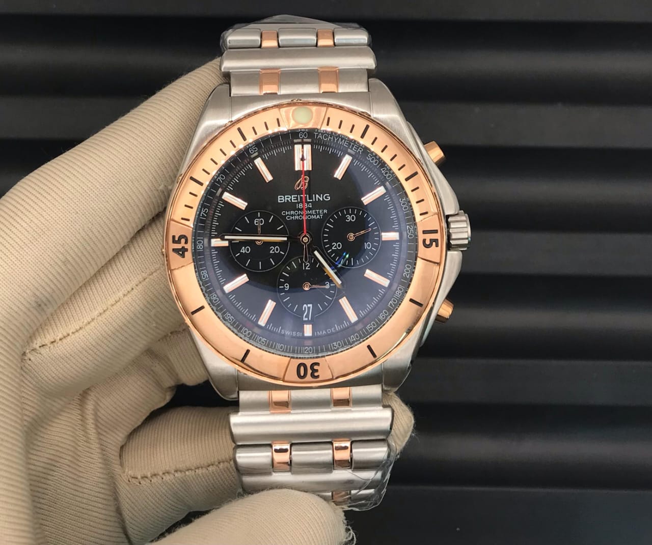 Chronomat Blue Dial – Rose Gold