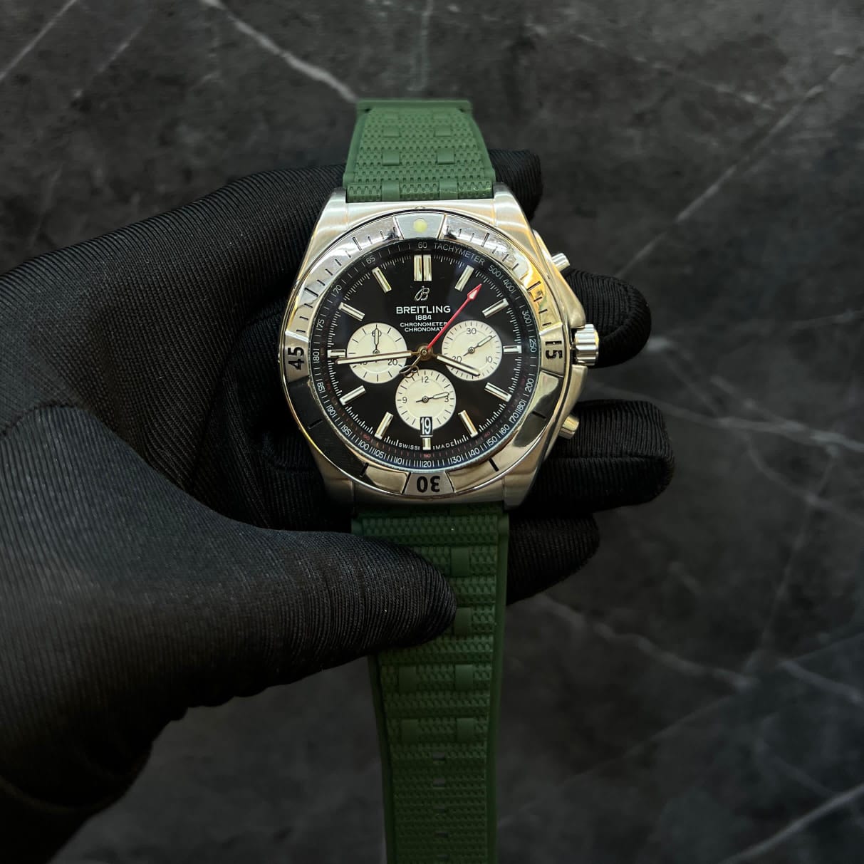 Rubber B strap for Chronomat 42mm