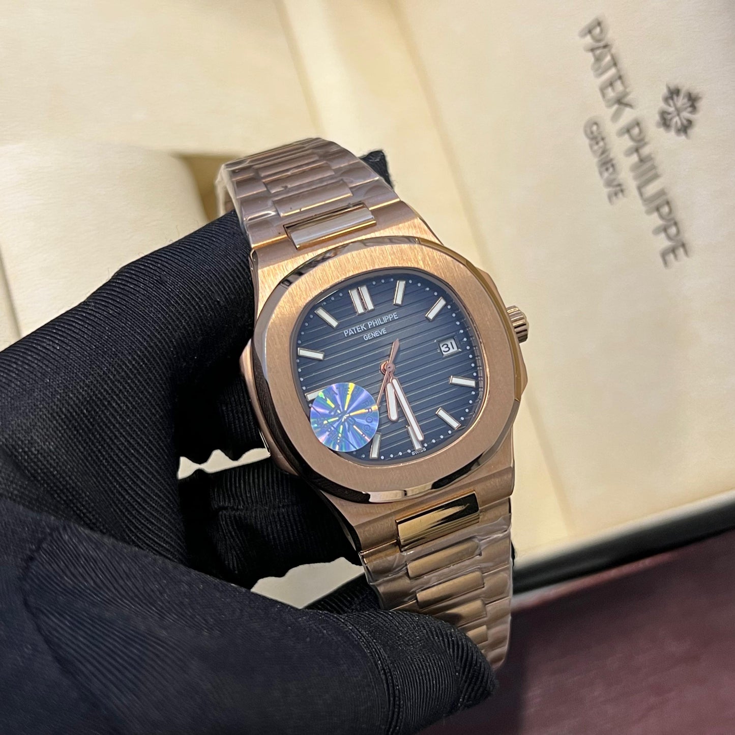 Patek Philippe Nautilus Golden Chain Grey Dial Chain Watch