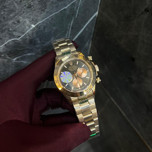 Rolex Daytona Rose Gold Chain Dark Brown  Dial Chronograph