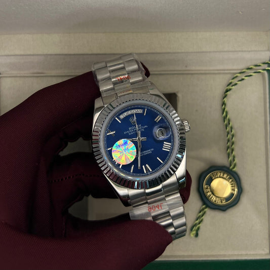 Rolex Day-Date  Blue Dial Roman Numerals