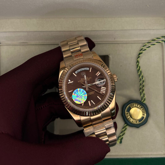 Rolex Day-Date  Brown Chain Brown Dial Roman Numerals