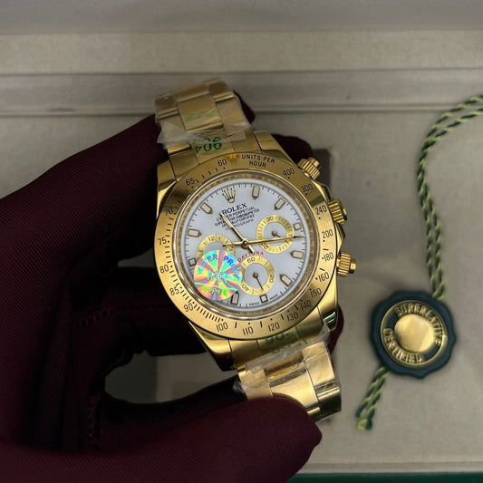 Rolex Daytona Gold Chain Chain White Dial Chronograph
