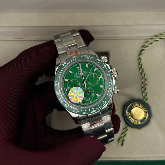 Rolex Daytona Silver Chain Light Green  Dial Chronograph