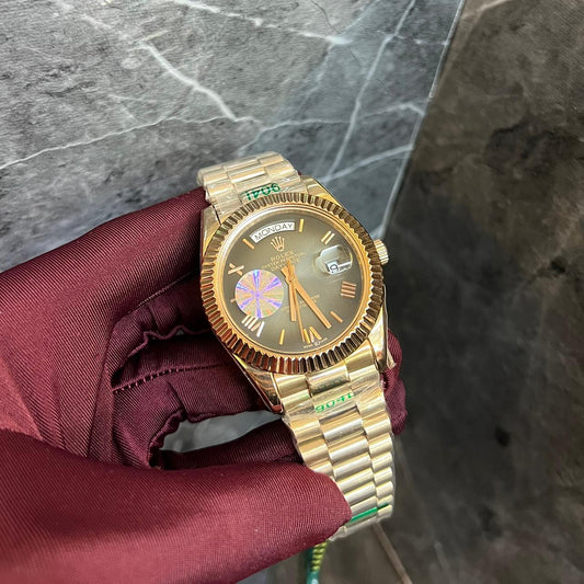 Rolex Day-Date Light Black  Dial  Roman Numerals