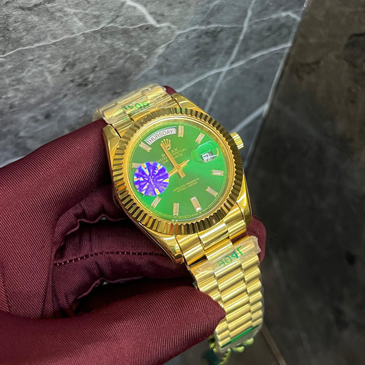 Rolex Day-Date Gold Chain Green Dial