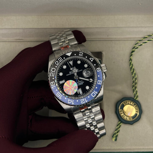 Rolex Gmt Master || Black Blue Dial Chain Watch