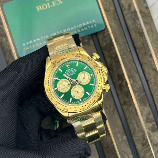 Rolex Daytona Gold Chain Green Dial Chronograph