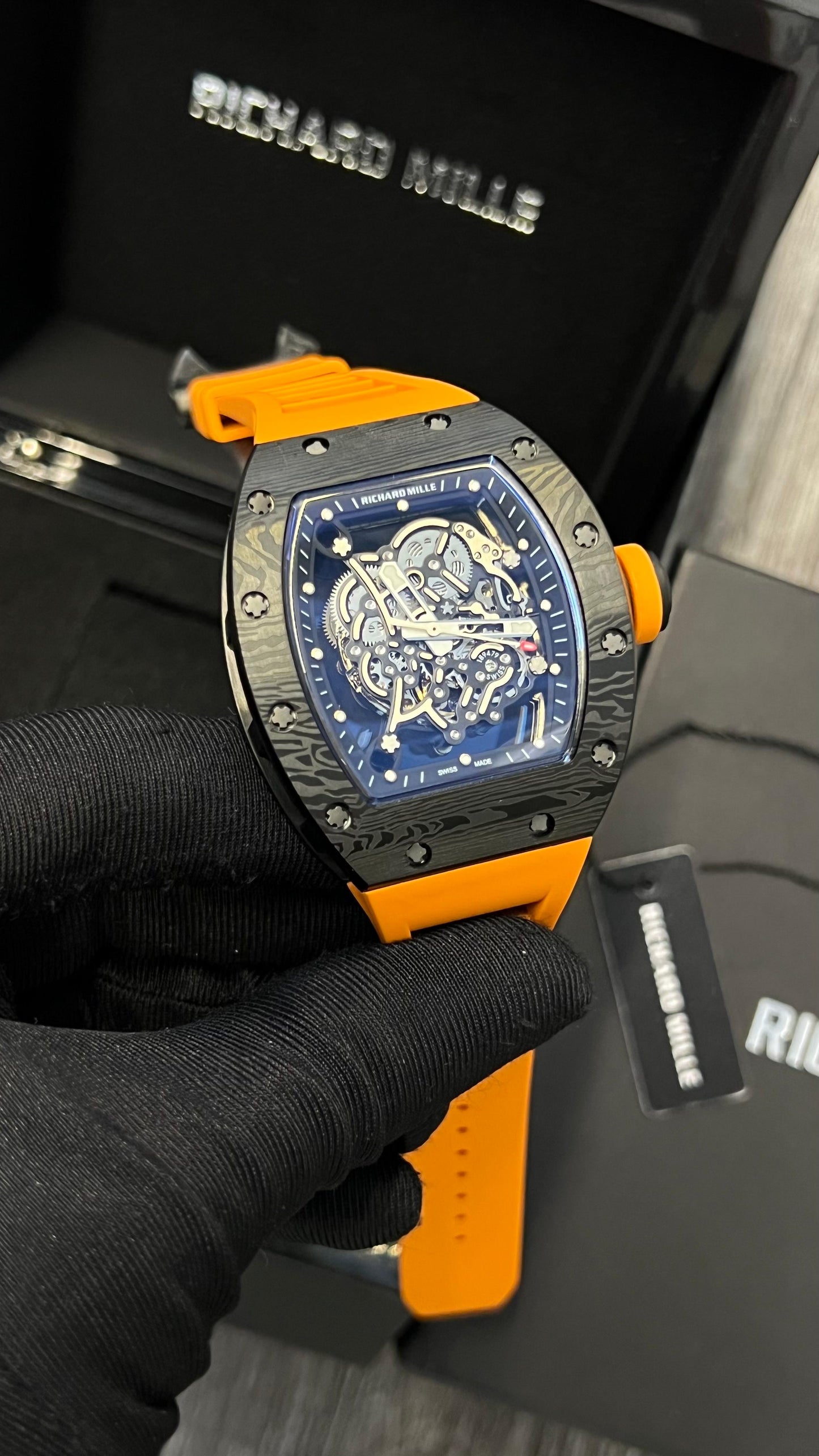 Richard Mille (Dark Orange Colour  Strap) Chornograph