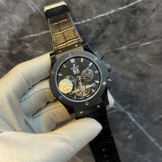 Hublot Light Black  Dial Black Strap