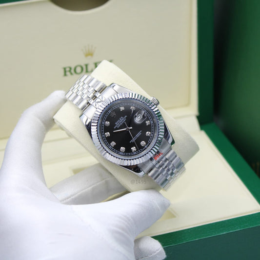 Rolex Just-Date Diamond Black Dial