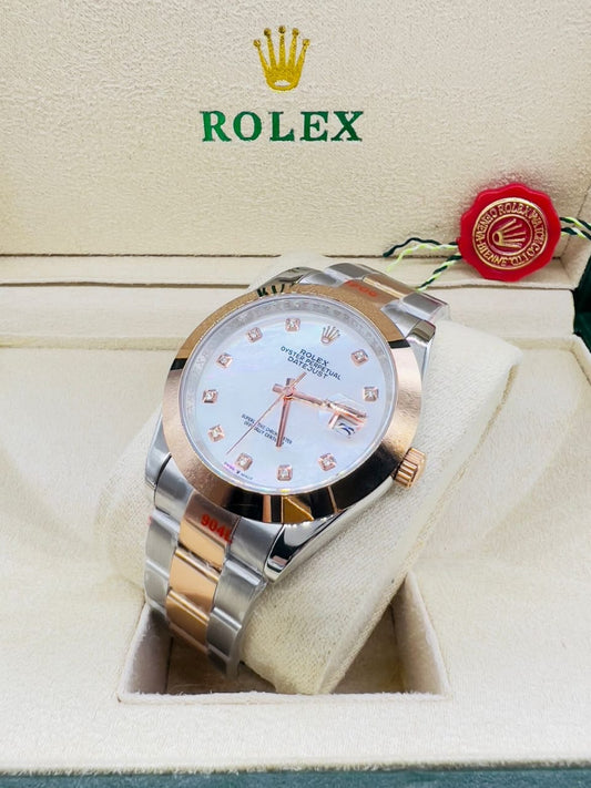Rolex Just-Date White Gold  Chain