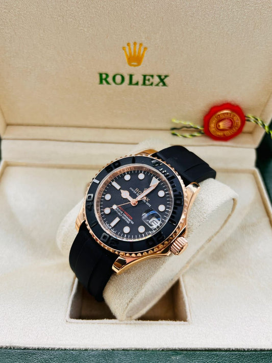 Rolex Rose Gold Dial Strap Watch