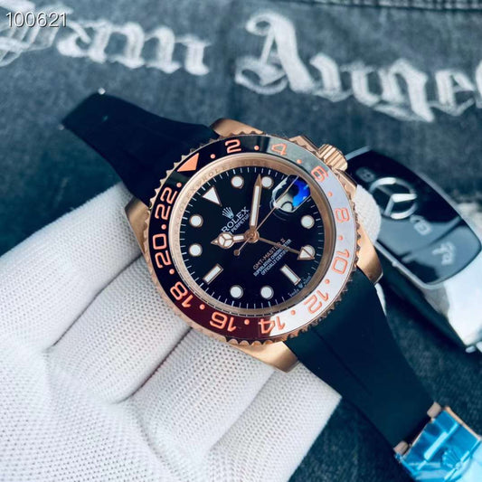 Rolex Rose Gold  Dial Strap Watch