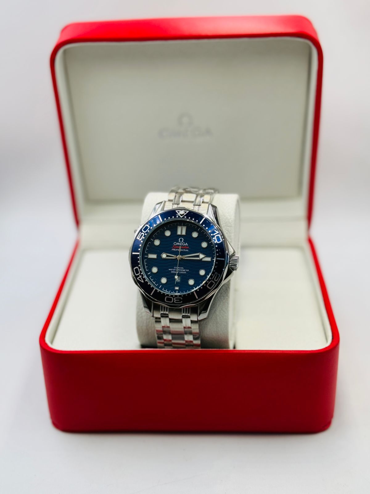 Omega Blue Dial Chain Watch