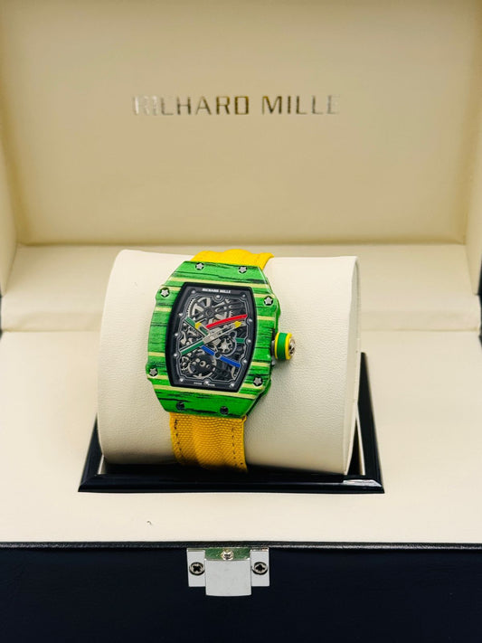 Richard Mille Green Dial Yellow Strap