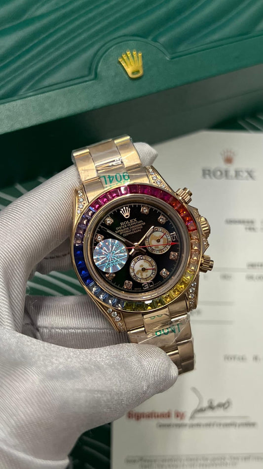 Cosmograph Daytona  Rainbow Rose Gold Diamond Dial