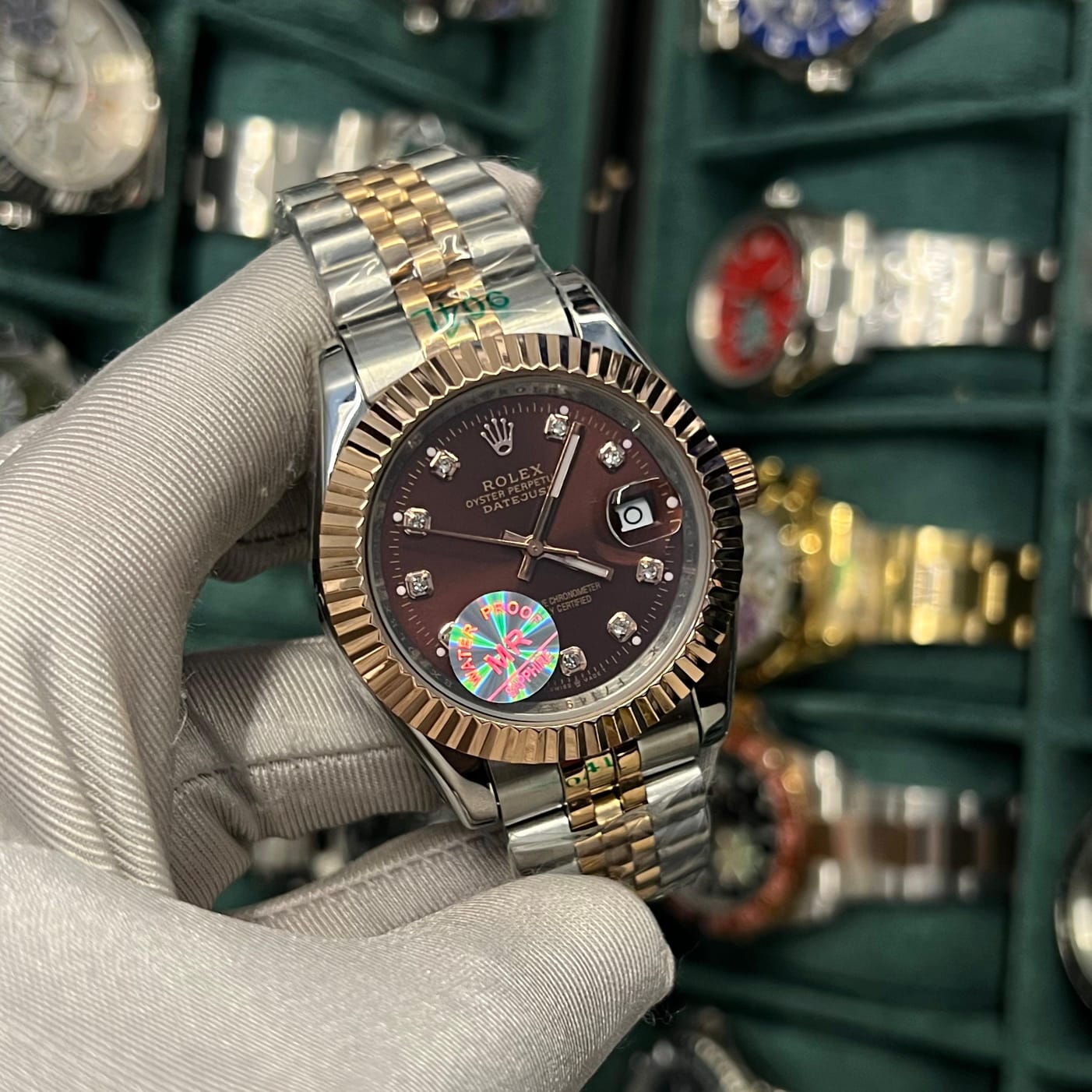 Just-Date  Chocolate Colour Diamond Dial