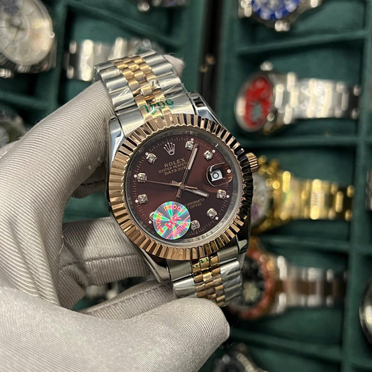 Just-Date  Chocolate Colour Diamond Dial