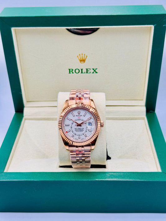 Sky-Dweller Rose gold case white dial