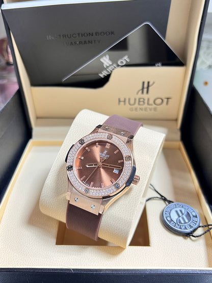 Girls Hublot Strap Automatic Watch