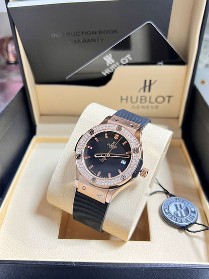Girls Hublot Strap Automatic Watch
