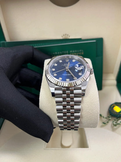Datejust 41 Fluted Bezel Blue Diamond Dial